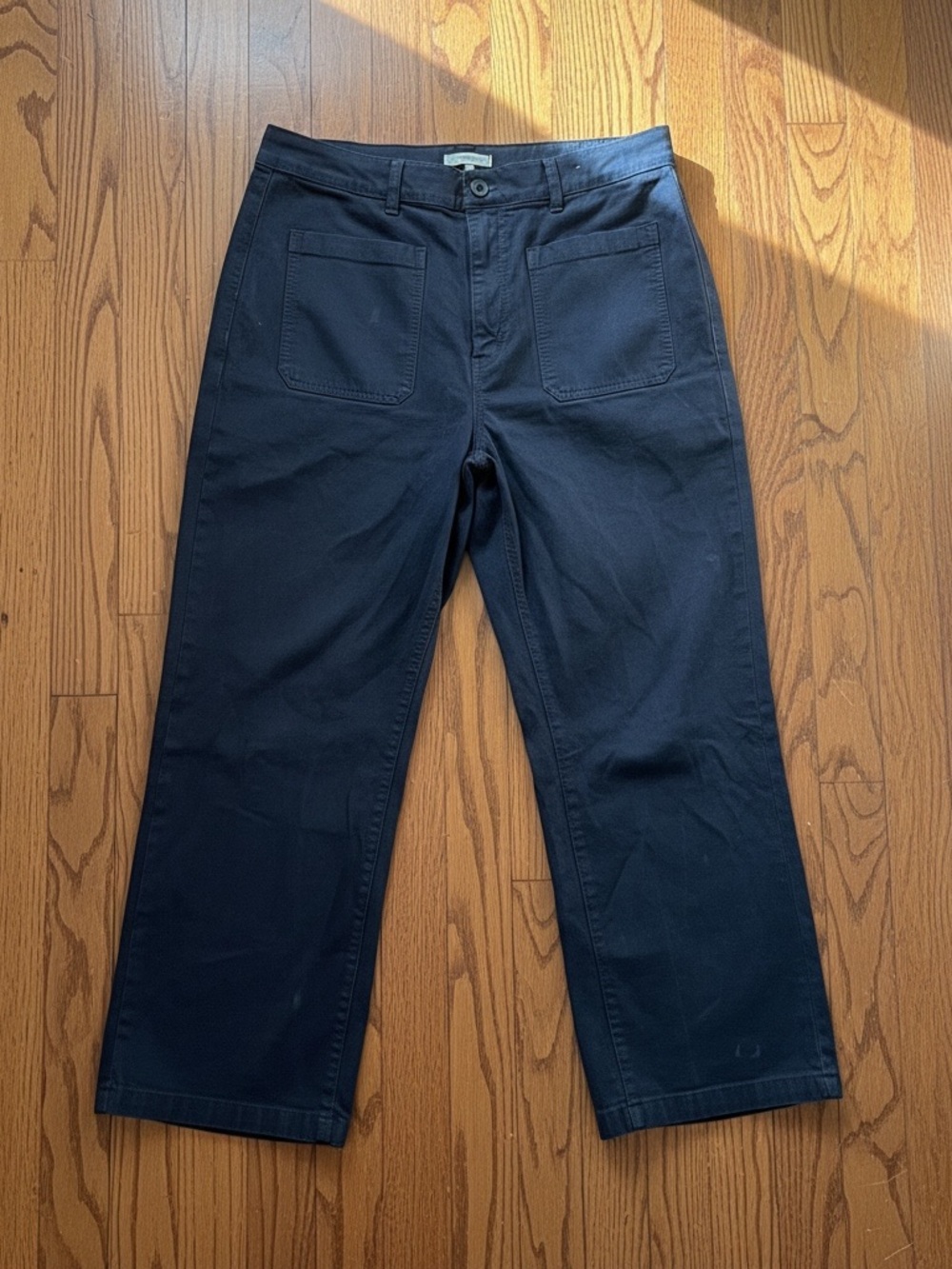 Madewell Emmett Wide-Leg Pants in Dark Navy Blue